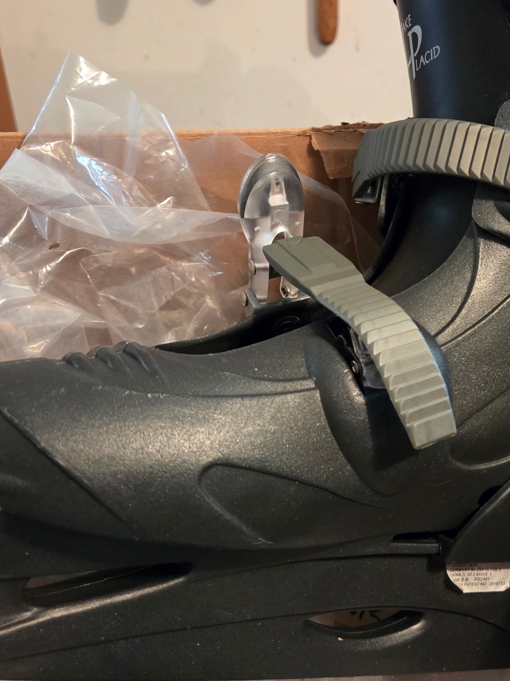 Black Inline Skate Boot with Gray Buckle Straps